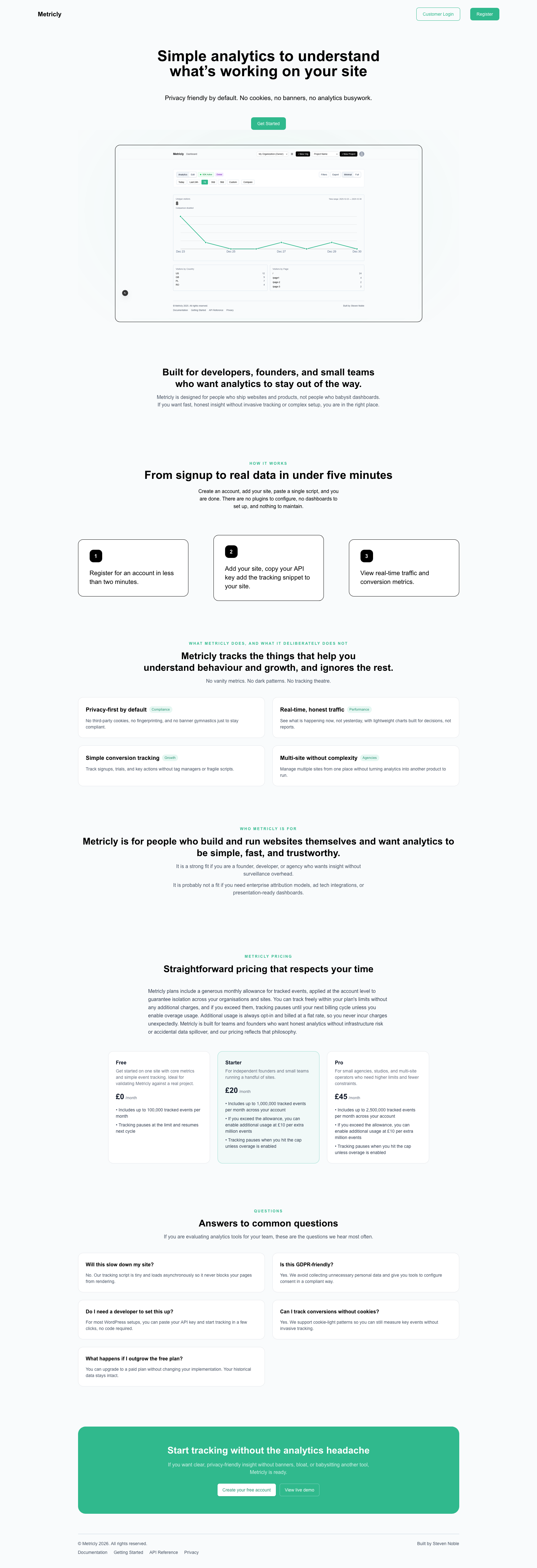 Metricly website